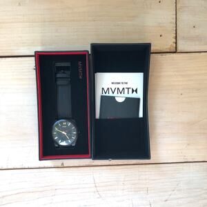 MVMT EUC Men's Element Watch Leather Band Black